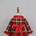 High quality check flannel fabric winter girls dress